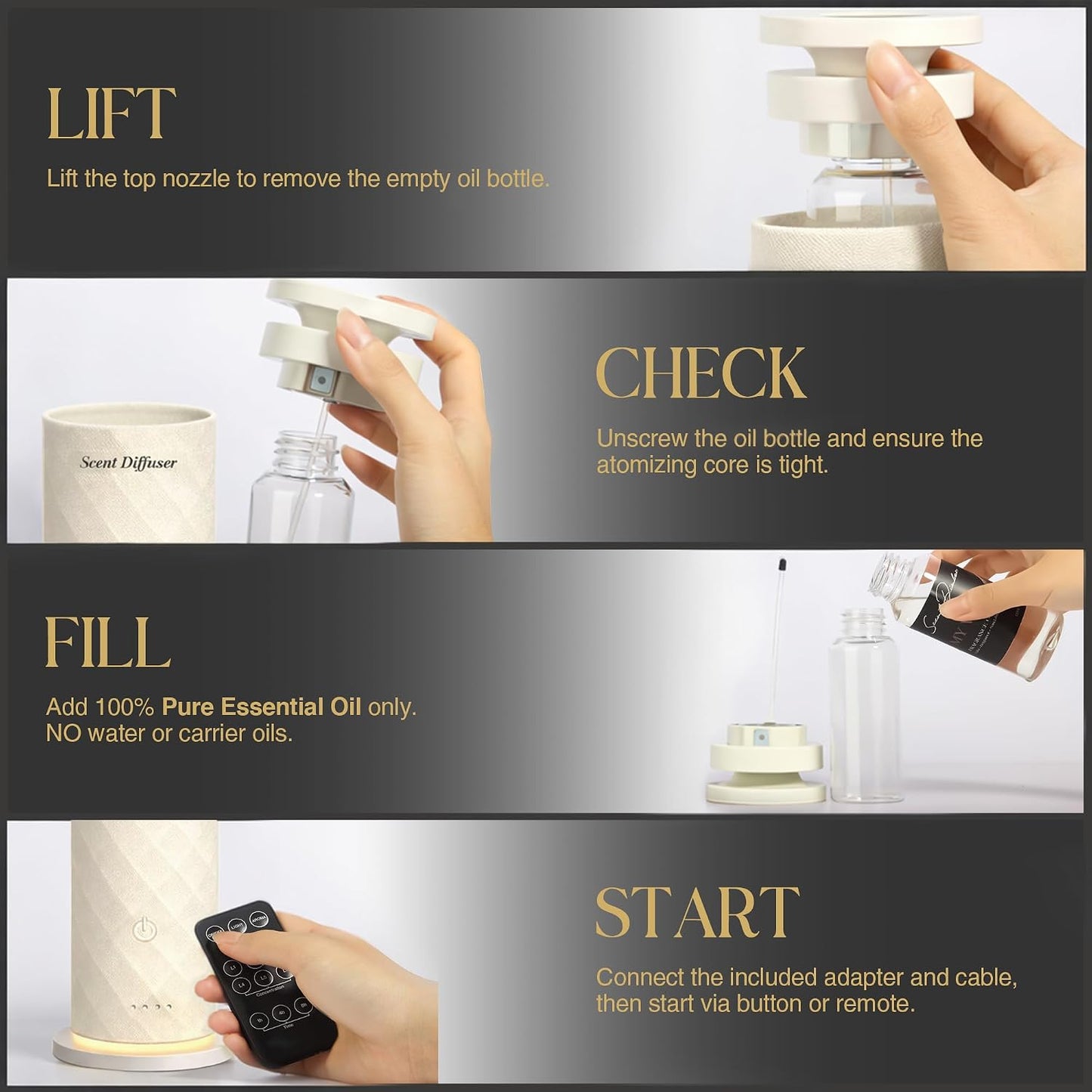 The Welcome Kit — Cold-Air Diffuser + 5 Scents to Find Your Room (Cream)